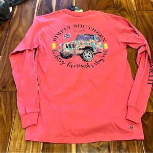 Women’s simply southern jeep long sleeve shirt. New! Size medium